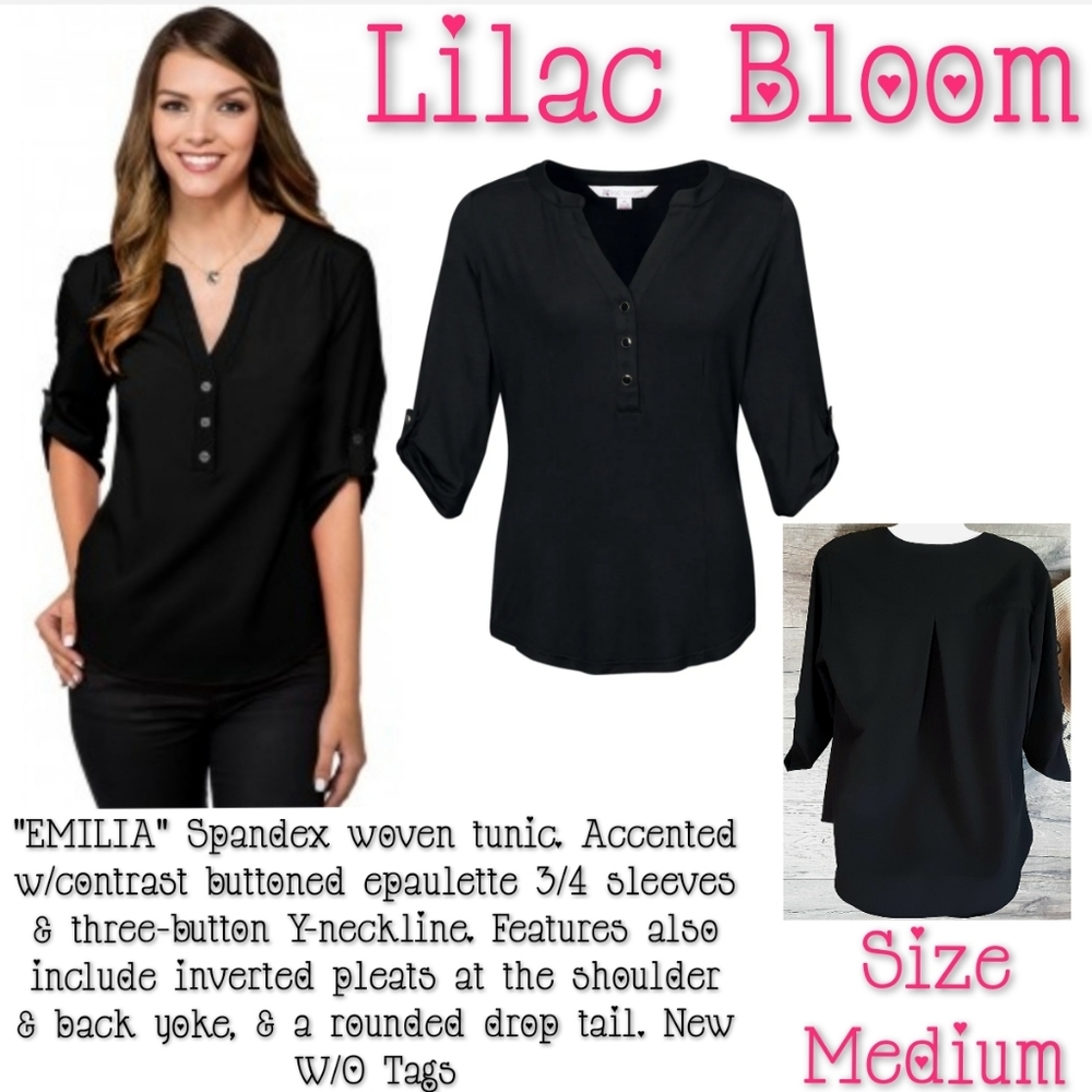 Lilac Bloom Top Size M Amelia Y Neck Tunic NWOT